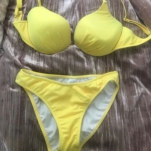 34D underwire swim top yellow bikini top